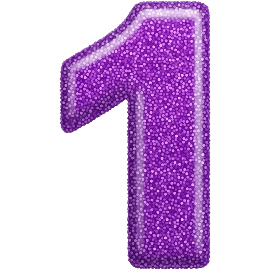 glitter purple number one emoji