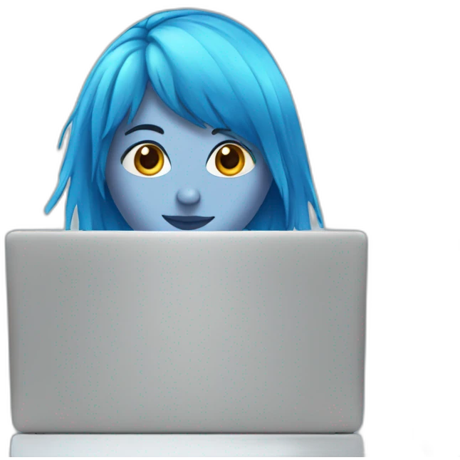 blue-hair-girl-laptop emoji