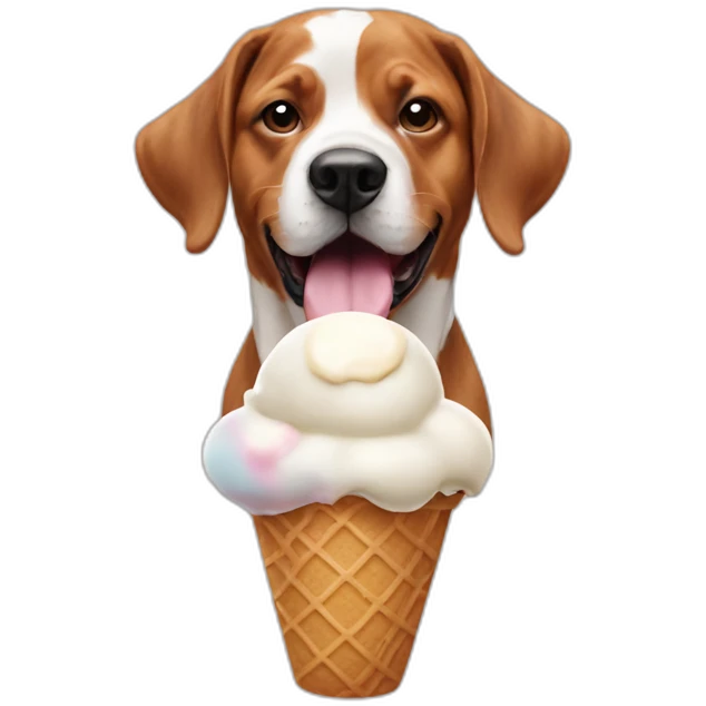 Ice cream on a dog emoji