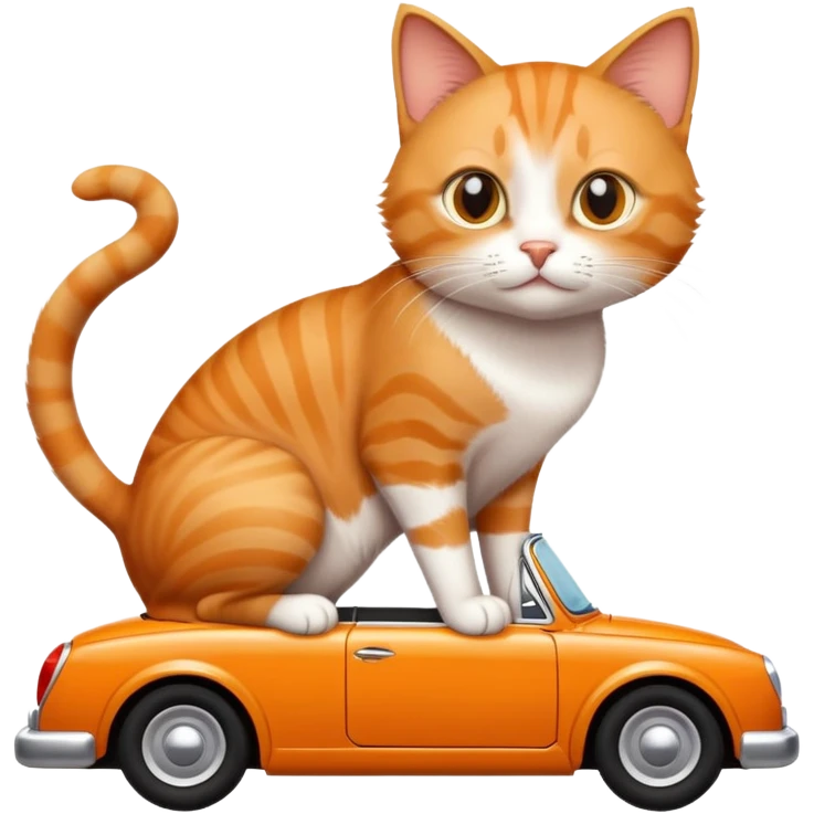 a cat on top of a car emoji