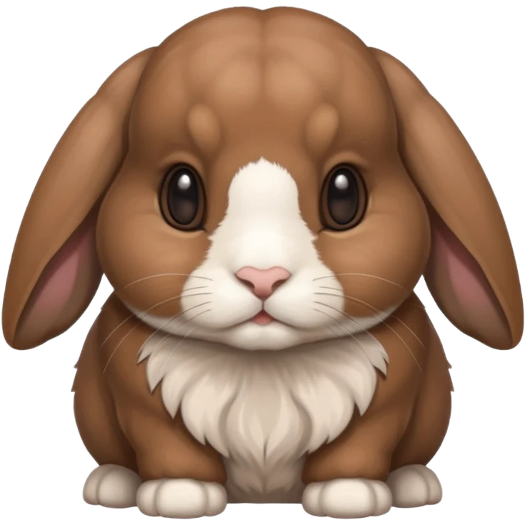 brown holland lop bunny (portrait, facing forward, iOS 17 style, happy) emoji