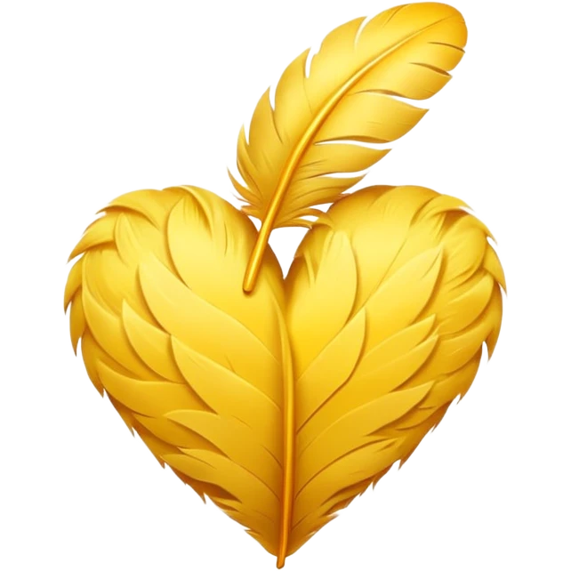 yellow heart with a feather texture emoji