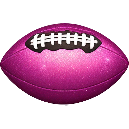 Pink ombre football with glitter realistic  emoji