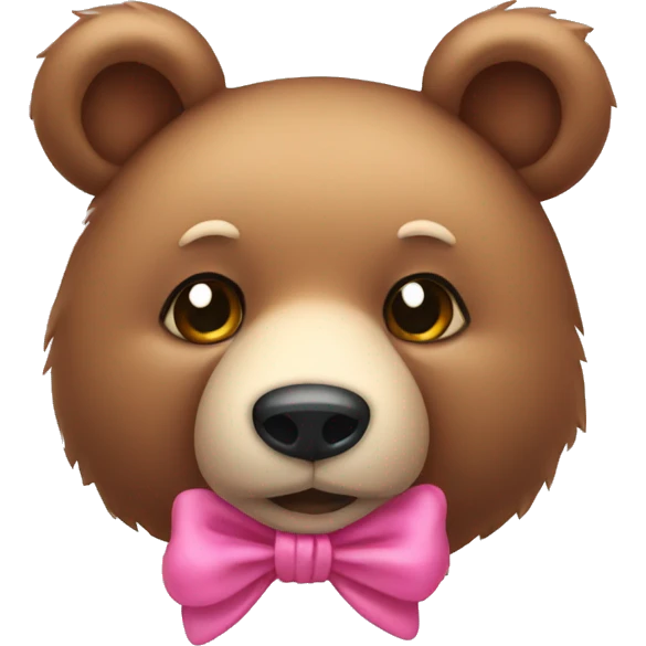 Bear with pink bow on ear emoji
