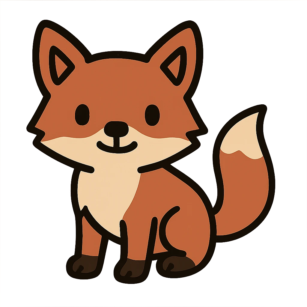 flat toon style animal with bold lines emoji