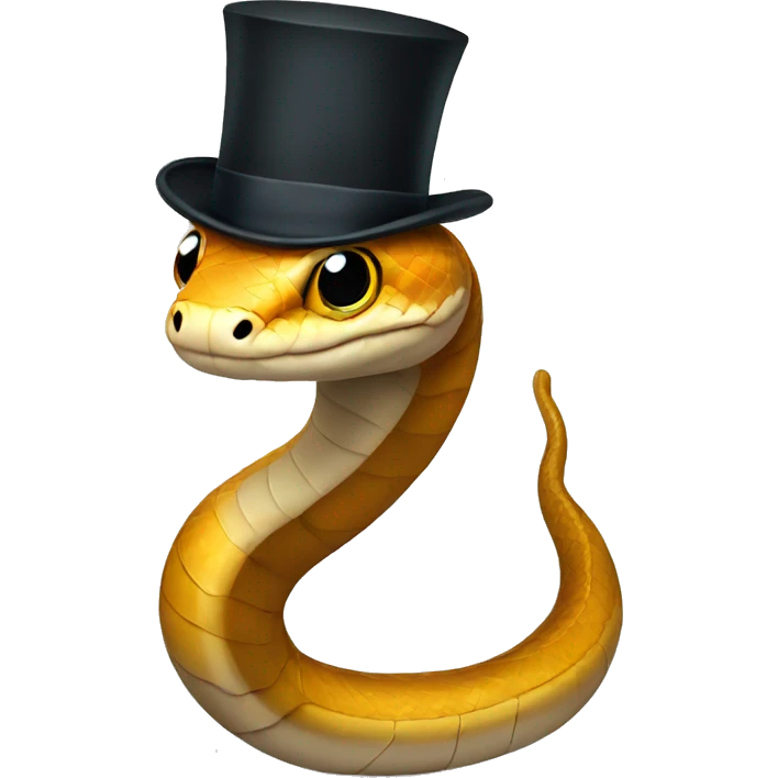 Small snake wearing a top hat emoji