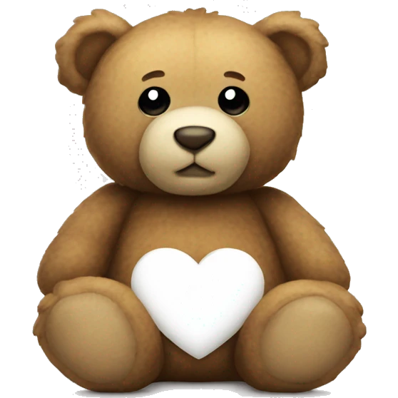 Teddy bear with a white heart emoji