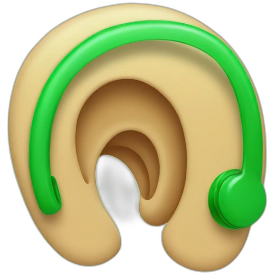 ear with green sound waves emoji