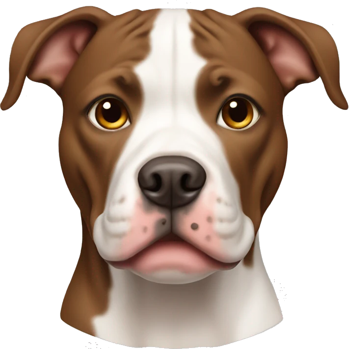 Brown and white pitbull emoji