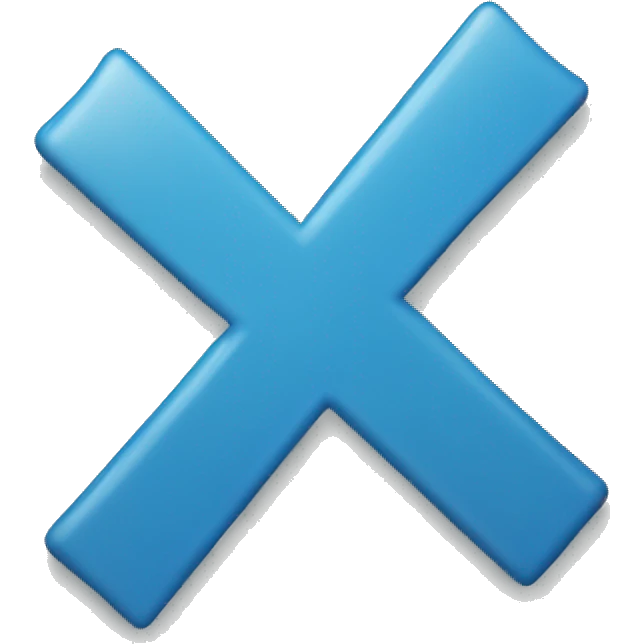 blue cross mark icon emoji