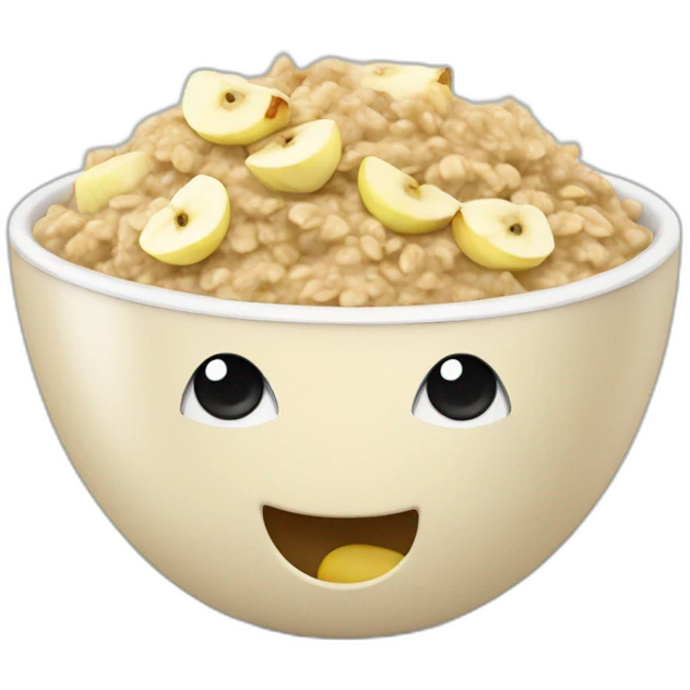 oatmeal with chopped apple and banana emoji