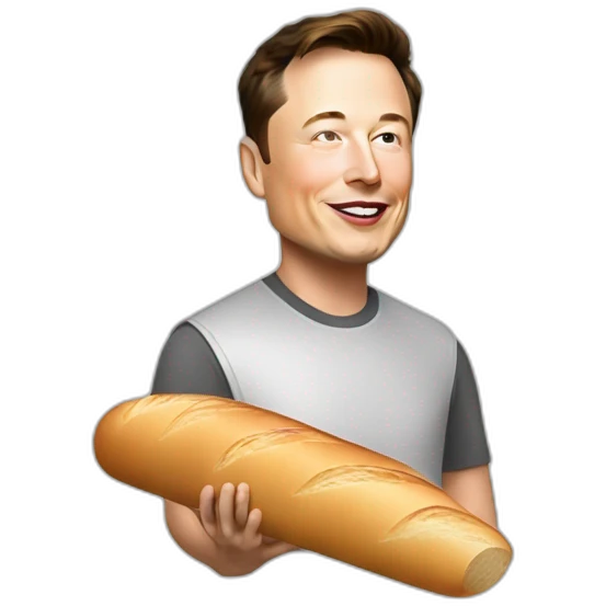 Elon musk tient baguette emoji