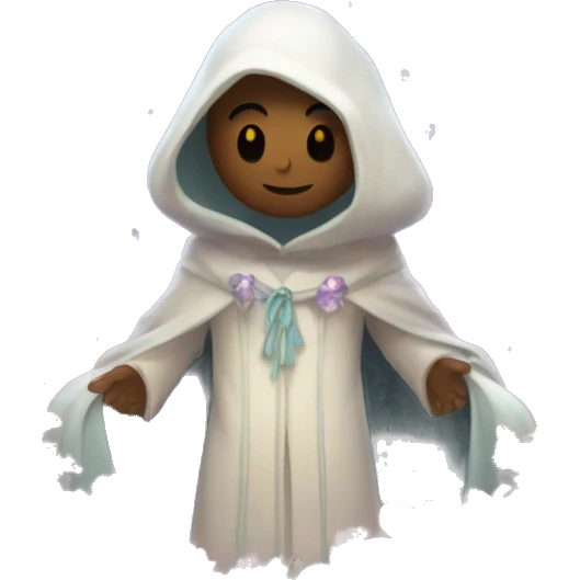 empty crystal magical robes covered with flowers emoji