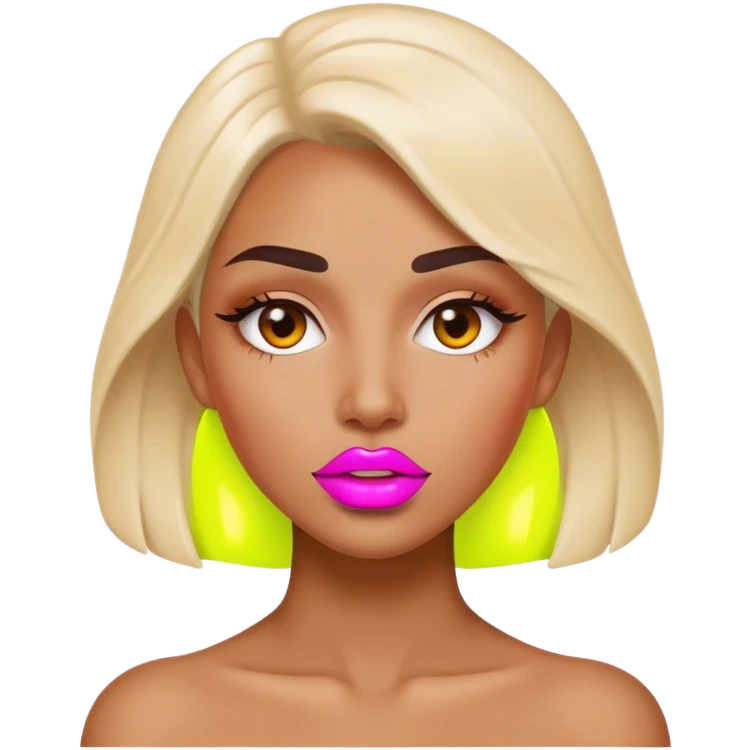 Neon lips emoji