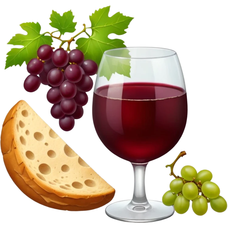 Make me some wine with bread and grapes emoji