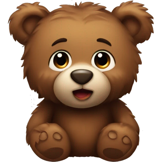 Fluffy cute brown tedd bear emoji