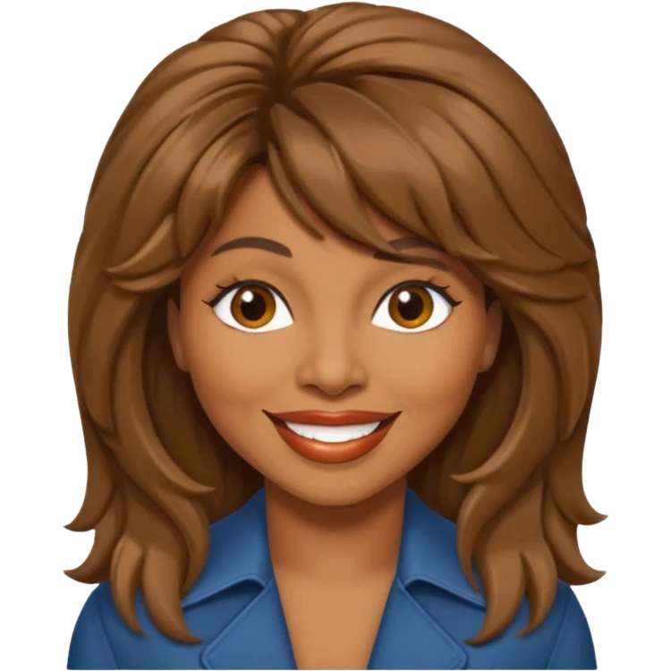 Tina Turner with brown long hair emoji