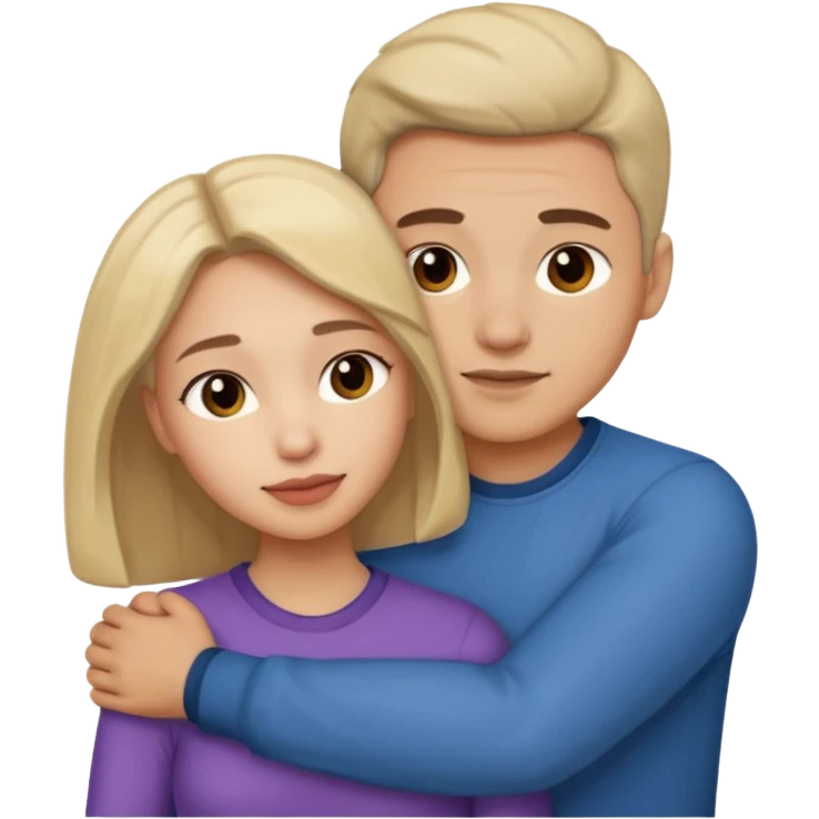 A women and a man hugging  emoji