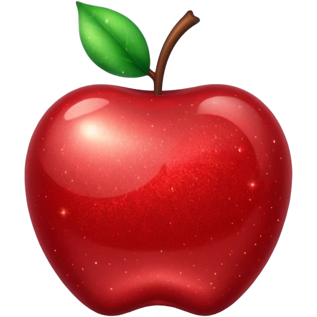 red glitter apple emoji