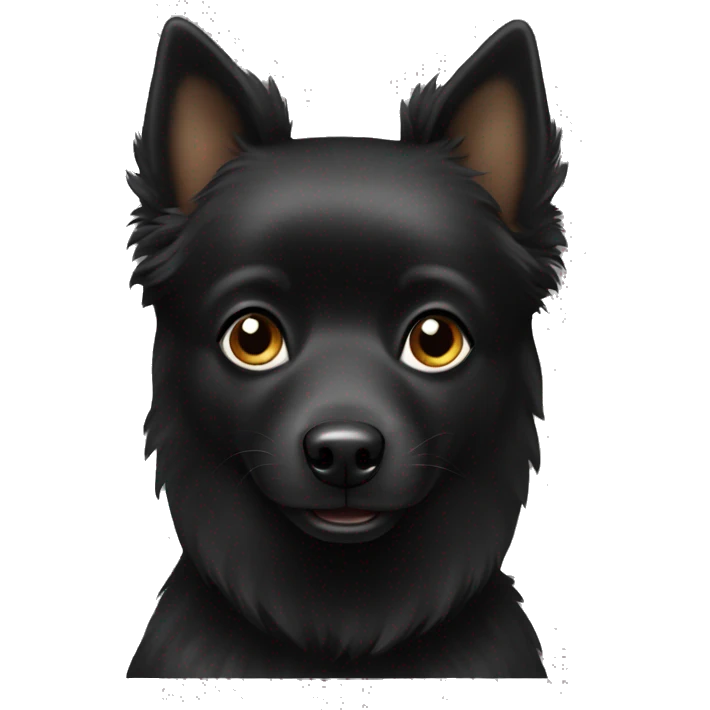Black Spitz Dog emoji