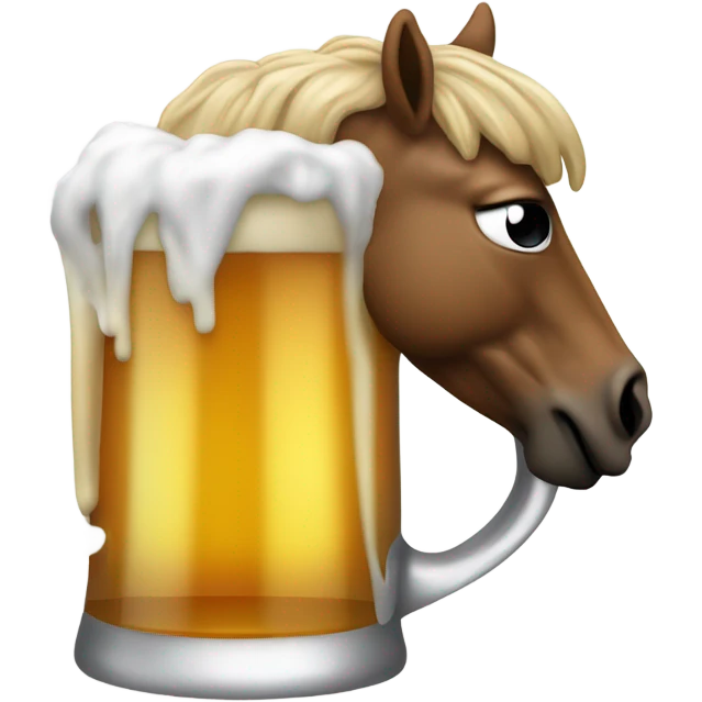 Horse drinking beer  emoji