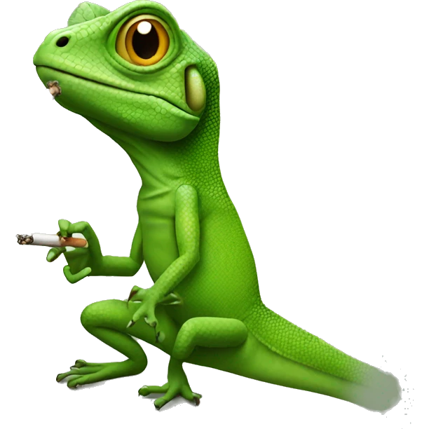 lizard smoking joint emoji
