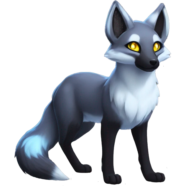 Arctic-Fox-Umbreon-Silver-Fox-hybrid with Anubis-rings full body emoji