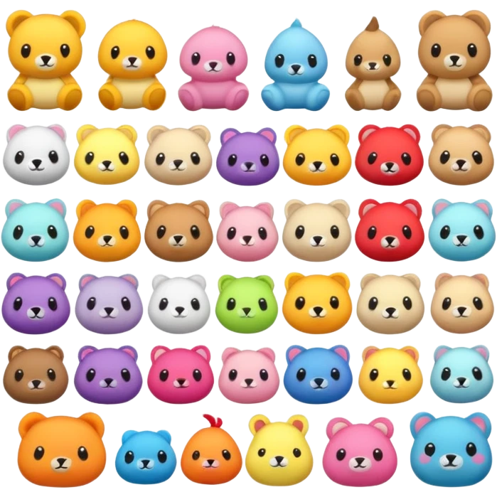 Beautiful plush toys emoji