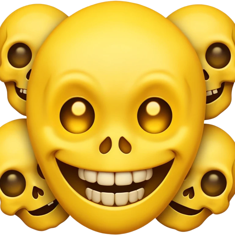 happy emoji face with skulls for eyes emoji