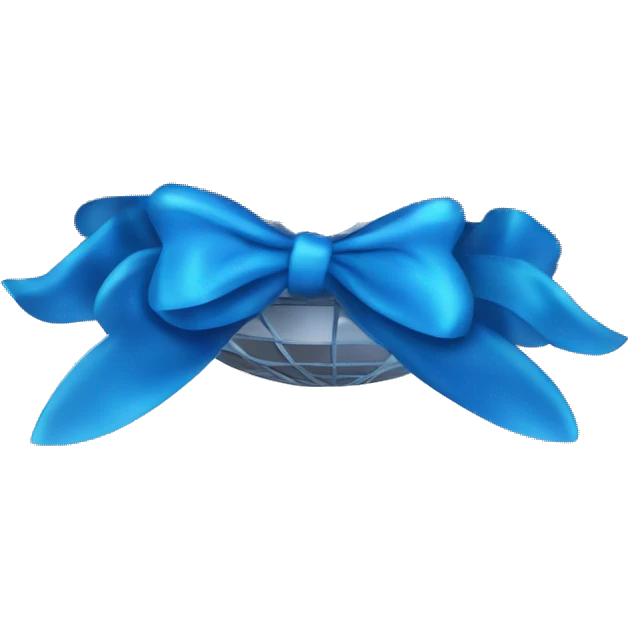 Disco ball with a blue bow emoji