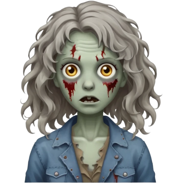 🧟‍♀️ zumbi de cabelo ondulado feminino  emoji