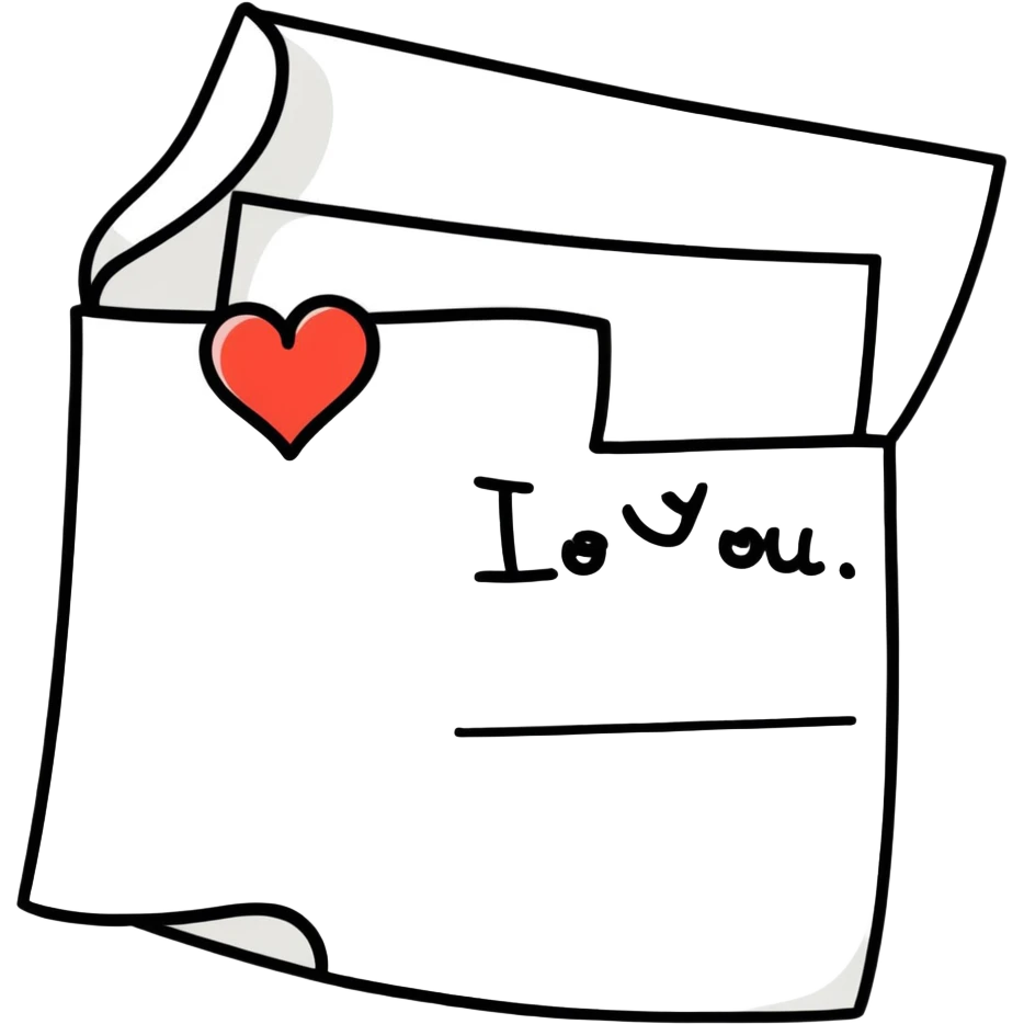 i love you note emoji
