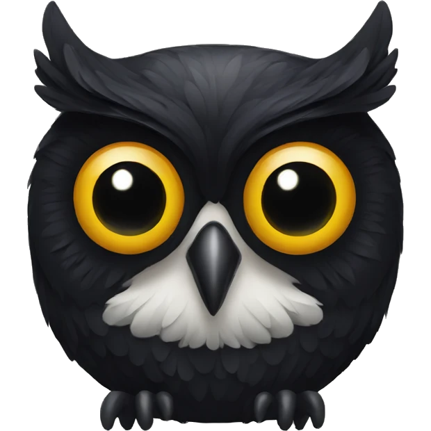 black owl inside the letter H emoji