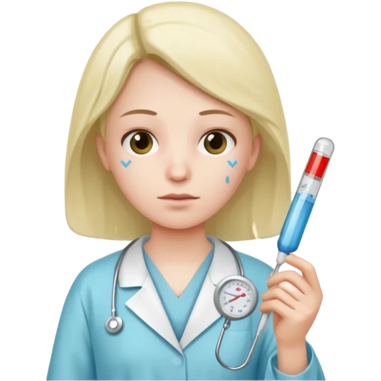 Very sick with thermometer emoji