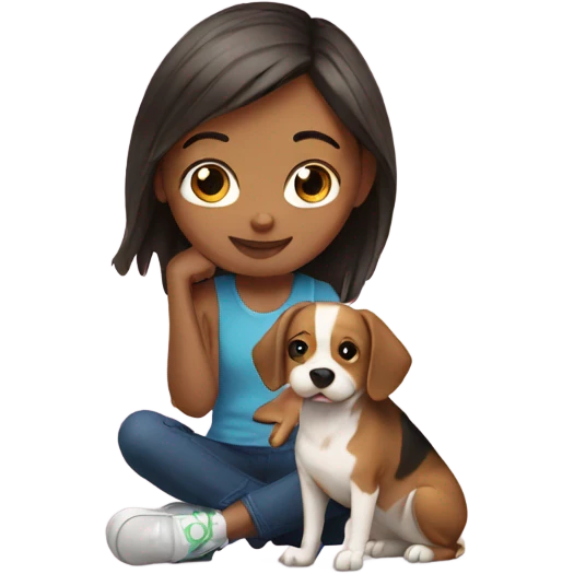 Girl with dog emoji