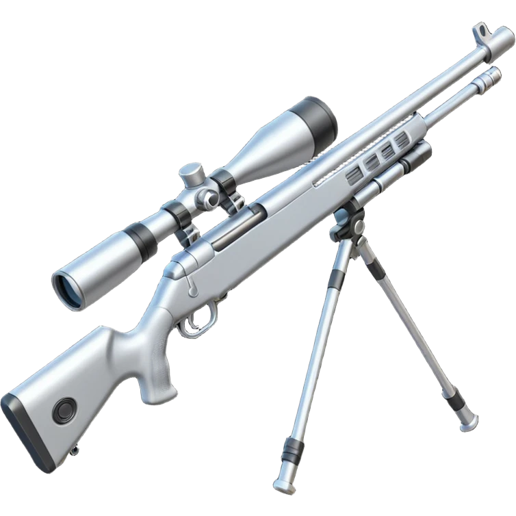 mini ICBM sniper rifle with a very long barrel, lots of high-tech gadgets, futuristic details emoji