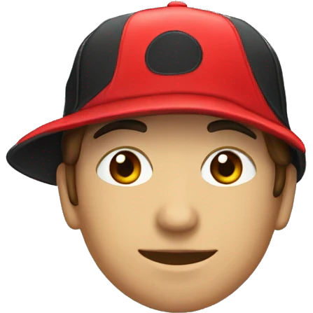 Gorra negra con banda roja emoji