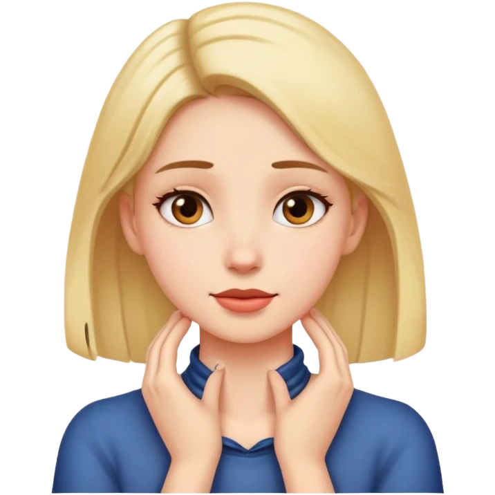 Girl hands on neck emoji