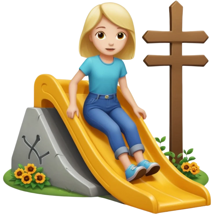 Kaydiraktan mezara giden cocuk ( kiz) emoji