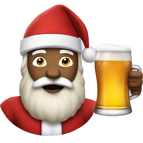 Santa drinking beer emoji