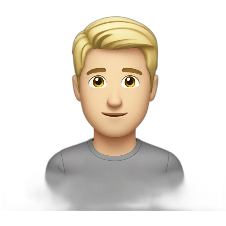 30 years old handsome white man with black eyes and black short hair, without mustache or beard emoji
