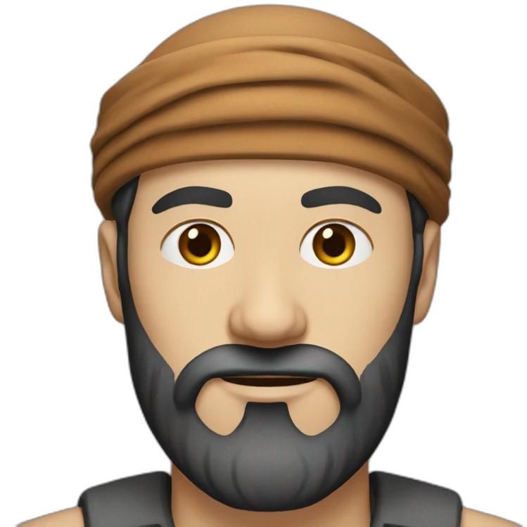 white man wearing turban dark brown beard emoji