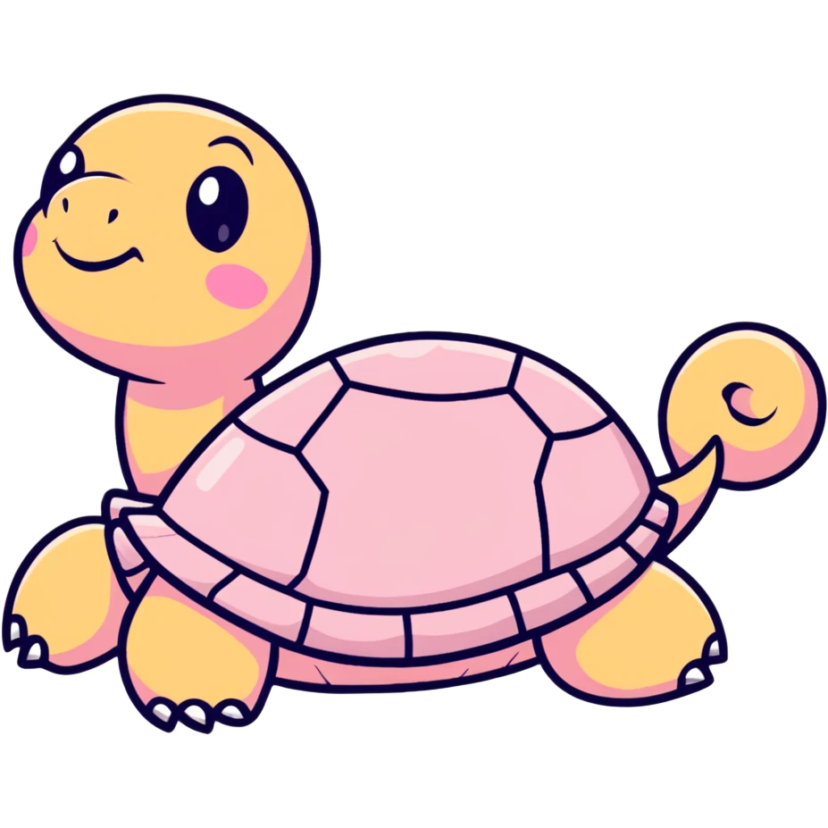light pink turtle, cute, adorable, looks like a stuffed animal with no details in skin emoji