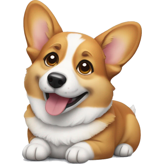 Corgi sitting and smiling emoji
