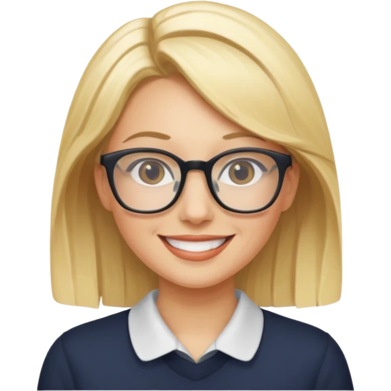 Blonde woman wearing glasses emoji