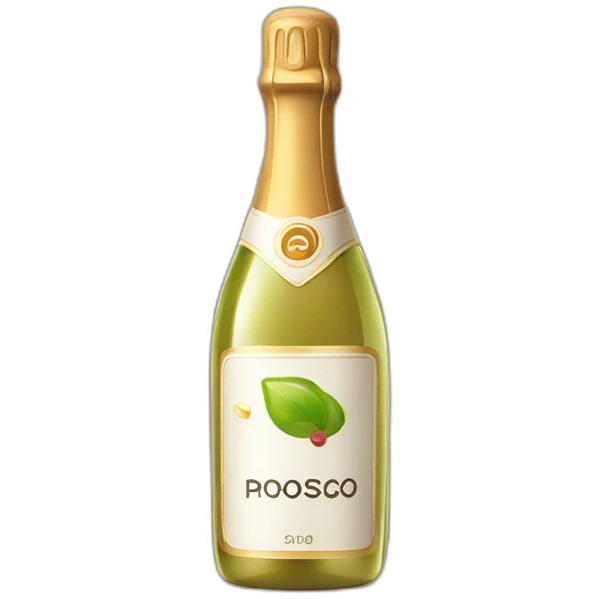 Cork popping off prosecco bottle with spray emoji
