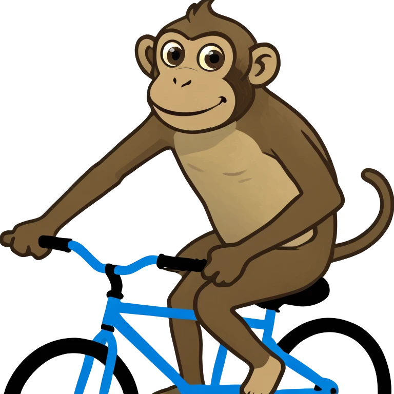 Monkey riding a bike emoji