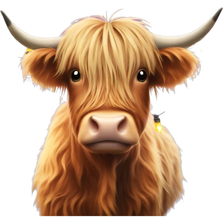 Highland cow with Christmas lights  emoji