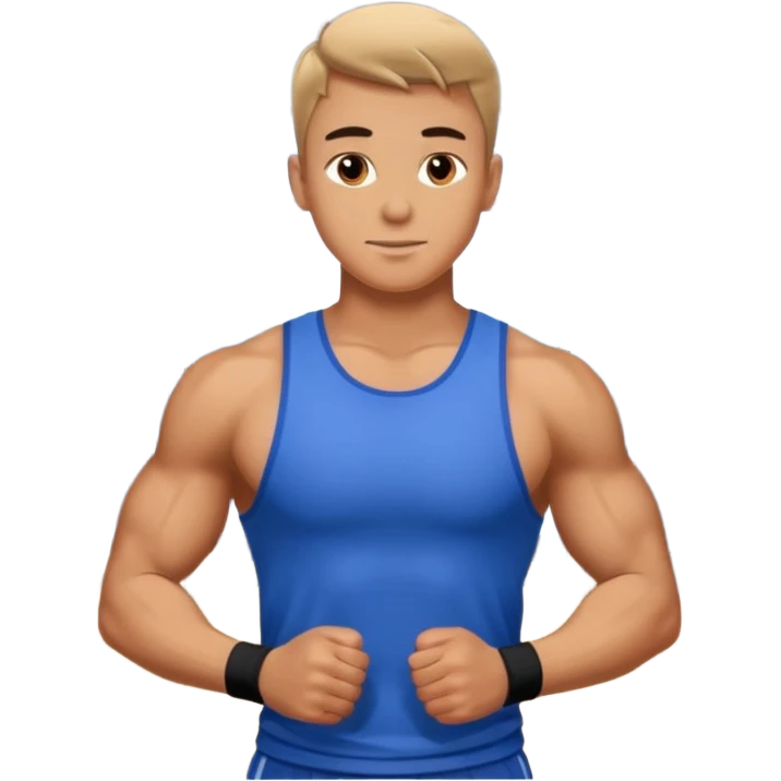 young guy in gym emoji