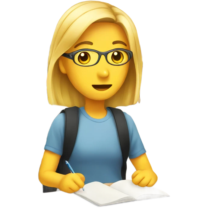 student learning english emoji